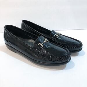 SAS Metro Black Patent Leather Loafers Flats